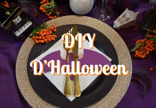 Table d'Halloween avec des boules de Noël et DIY faciles